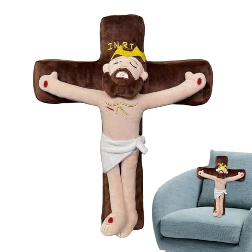 Erlöser-Softie – Gefüllte Jesus-Puppe, spirituelle Plüschfigur | Hingabe-Kuscheltier, Plüsch-Jesus-Cartoon-Figur, bezaubernder und verspielter Dekokissen- für Schlafzimmer, Kinderspielzimmer von Jlobnyiun