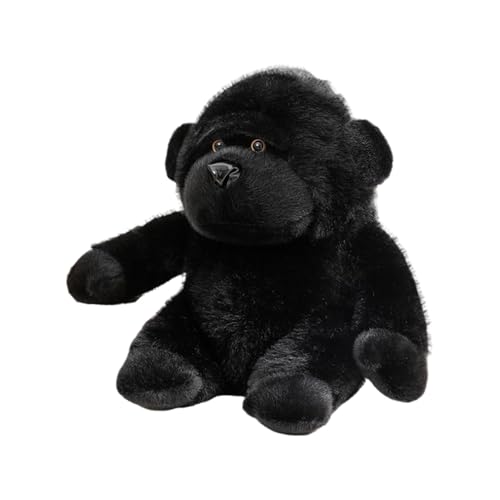 Jlobnyiun Gorilla-Plüschtier, Gorilla-Plüschtier – Schwarze Gorilla-Puppe, weiches Haustier-Plüschtier zum Schlafen, Gorilla-Plüschtier für Auto, Schlafzimmer, Sofa von Jlobnyiun