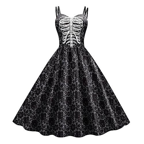 Jlobnyiun Halloween-Abendkleid, Gothic-Outfits, Halloween-Cosplay-Kostüm, Gothic-Kleider für Frauen, weich, Halloween, für Frauen, Mädchen, Geschenke von Jlobnyiun