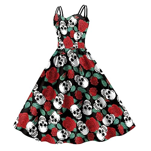 Jlobnyiun Halloween-Kleider, Party-Kostüme für Halloween | Soft Halloween Damen Gothic Sling Kleider für Frauen von Jlobnyiun