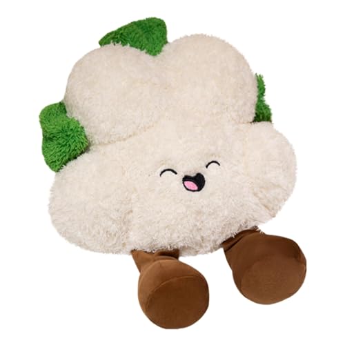 Jlobnyiun Lebensmittel-Kuscheltiere, Blumenkohl-Plüsch - Blumenkohl gefüllte Puppe Spielzeug Gemüse Plüschtier - 30 cm/11,8 Zoll süße Plüsch-Blumenkohlpuppe, Cartoon-Kuscheltiere für und Mädchen von Jlobnyiun