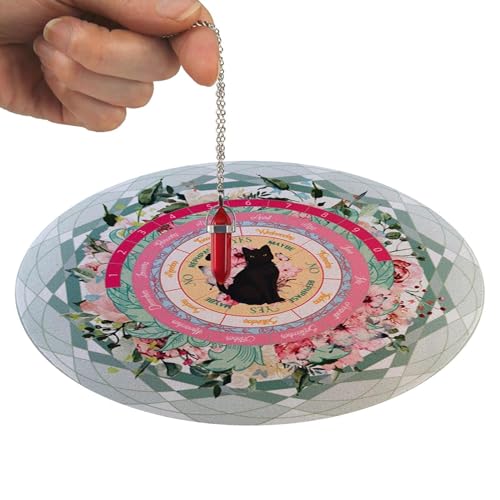 Jlobnyiun Pendel-Wahrsagungsmatte, Pendelmatte – weiche Wahrsagungsmatte – 21,6 cm, Schwarze Katze, Wünschelruten-Pendelmatte für Spiri-Altar-Dekoration von Jlobnyiun