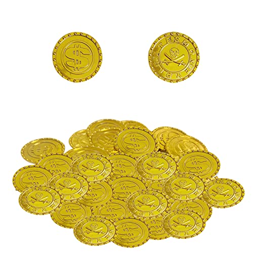 Jlobnyiun Piraten Treasure Hunt Coins Spielzeug | 100 Teile Schatzsuche für | Spielzeug mit falschen Münzen aus Metall, Schatz, vergraben, für Schatzsuche, Kleinkinder von Jlobnyiun