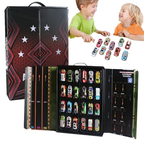 Jlobnyiun Pop-Away-Autos für, Pop-Away-Auto-Set – 24-teiliges Auto-Spielzeug, rückziehbares Rennauto – realistisches Fahrzeug-Spielset, Reibungs-Goodie-Bag-Stuffer von Jlobnyiun