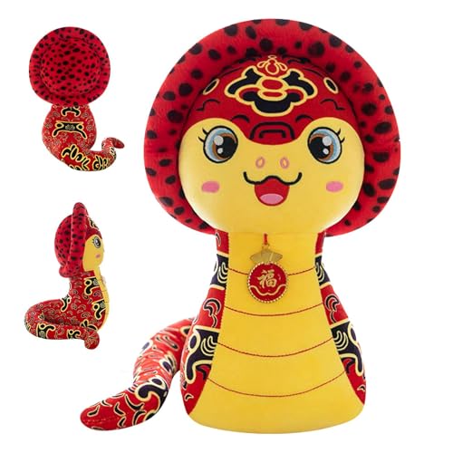 Jlobnyiun Schlangen-Kuscheltier,Schlangen-Plüschtier,3D chinesische Schlangen-Plüschtiere - Chinesische Neujahrsschlange Kuscheltiere Maskottchen Puppe Chinesische Neujahrsdekoration von Jlobnyiun