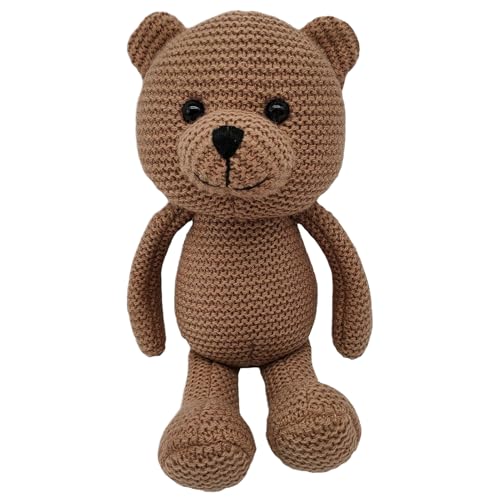 Jlobnyiun Strickgestopftes Tier, Häkelpuppen Für Kinder | Niedliche Häkelkarikatur Tierbaby Schlafspielzeug,Kinderkomfort -Tool, 25 cm/9,84 Zoll Stoffed Bärenpuppe Für Kinder, Tierhalter Oder Freunde von Jlobnyiun