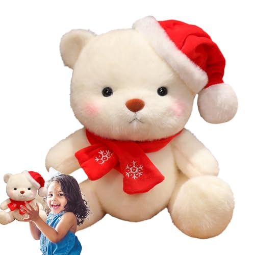 Jlobnyiun Teddybär, Plüschbär – 30 cm, Plüsch-Weihnachtsbär, Plüschpuppe, weiche Dekoration für Zuhause, niedliches Plüschspielzeug für Weihnachten von Jlobnyiun