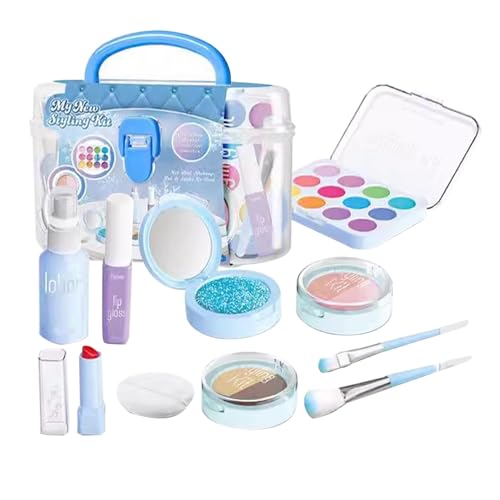 Kinder-Make-up-Set Für Mädchen - Kinder-Make-up-Set,Sicheres Waschbares Beauty-Set Für Kinder. Make-up-Waschtische, Perfektes Prinzessin-Weihnachtsspielzeug, Prinzessin-Geburtstagsspiel-Make-up-Spielz von Jlobnyiun