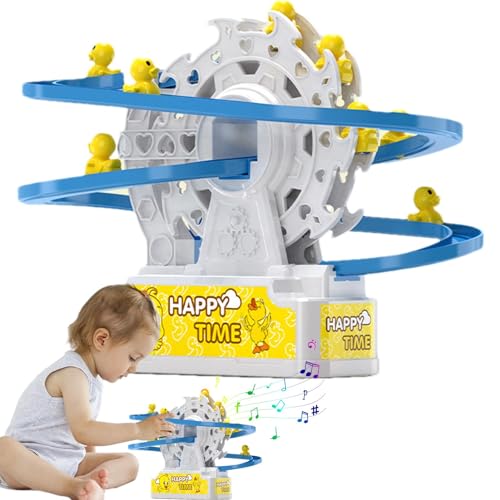 Kleine Enten-Kletterspielzeuge, Treppen- und Schienenspielzeug, Schienenspielzeug-Achterbahn mit kleinen Enten, Tierkletter-Treppenspielzeug für Kinder, unterhaltsame Spiele, Achterbahn-Spielset mit M von Jlobnyiun