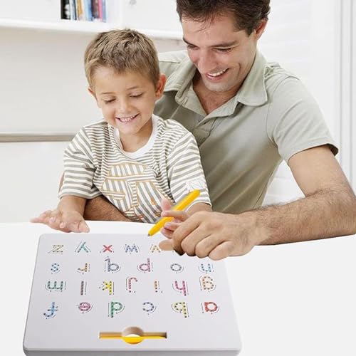 Magnetisches Alphabet-Zeichenbrett, magnetisches Buchstaben-Zeichenbrett | 2-in-1-Spielbrett zum Lernen und Schreiben,Stem Toy Letters Learning, Magnet Bead Tablet Pad, Üben von Lernspielzeug, doppels von Jlobnyiun