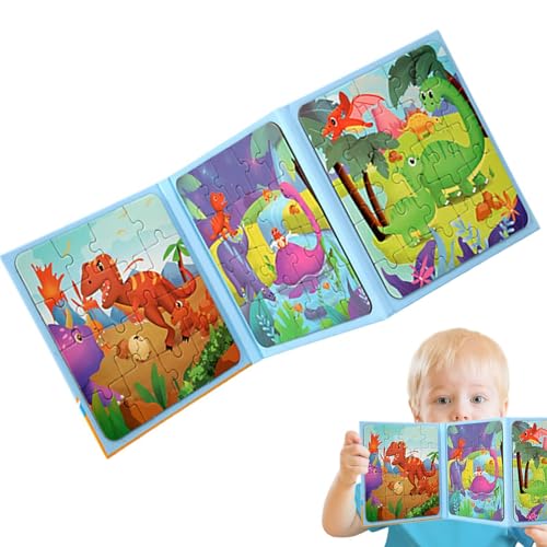 Magnetisches Puzzlebuch für Kinder,Magnetisches Puzzlebuch für Kinder - STEM-Puzzlespiele,Lernpuzzlespielzeug für Kinder ab 3 Jahren, Magnet-Puzzlebuch, Vorschul-Puzzlespielzeug von Jlobnyiun