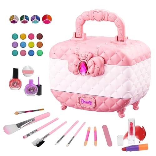 Make-Up-Set Für Mädchen - Prinzessin Kosmetiketui Kleinkind-Make-Up-Set,tragbares Make-Up-Koffer-Set Für Kleinkinder, Prinzessinnen-Kosmetikkoffer, Kinder-Make-Up-Set, Keine Belastung Für Die Haut von Jlobnyiun