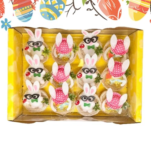 Ostergefüllte Tier, Süße Osterplüsch, 12x Bunny Chick Spring Decor, Plushies Süße Küken Ornamente Für Frühlingsheimdekorationen Farm Themen Partyzubehör von Jlobnyiun