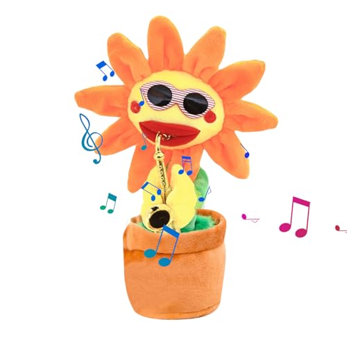 Sprechender Sonnenblumenspielzeug - glühendes musikalisches Plüsch, Wiederholungsaufnahmepuppe | Singen Saxophonblume mit 200 Liedern und Happy Birthday Melodie, perfektes lustiges Geschenk oder Party Sprechender Sonnenblumenspielzeug - glühendes musikalisches Plüsch, Wiederholungsaufnahmepuppe | Singen Saxophonblume mit 200 Liedern und Happy Birthday Melodie, perfektes lustiges Geschenk oder Party von Jlobnyiun