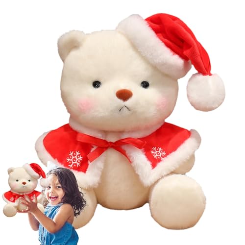 Teddybär, Weihnachtsbär, Plüschtier, Weihnachtsmann-Hutbär, 30 cm, Plüschpuppe, weiche Heimdekoration, niedlich von Jlobnyiun