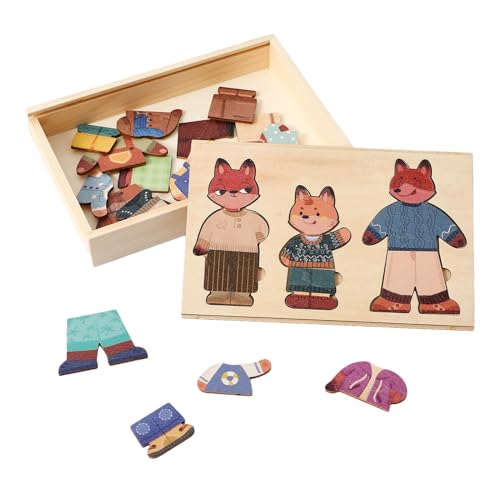 Tierpuppe zum Anziehen - Lernspielzeug Anziehen - Holzbrett Puzzle Kombiniere Outfits Für Kinder Rollenspiel Kindergarten Reise Geburtstag Geschenk Tierpuppe zum Anziehen - Lernspielzeug Anziehen - Holzbrett Puzzle Kombiniere Outfits Für Kinder Rollenspiel Kindergarten Reise Geburtstag Geschenk von Jlobnyiun