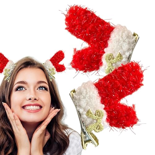 Weihnachts-Haarspangen, Weihnachts-Haar-Accessoires - Haarspangen mit Weihnachtsgeweih | Schöne Weihnachts-Haarspangen, Haarschmuck für Partys, Weihnachtsveranstaltungen von Jlobnyiun