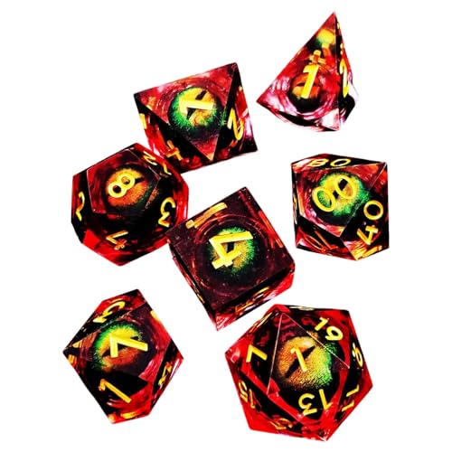 Würfelrolle, kleines mehrseitiges Nussharz-Set, Multiform-Würfelsets RPG, Würfel-Set, Spielmuttern, Set mit mehrschichtigen Würfelsets aus kleinen Würfeln von Jlobnyiun