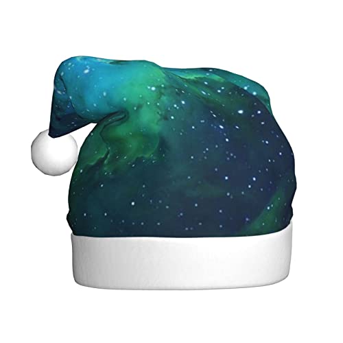 Jmorco Galaxy Green Printed Christmas Hat For Adults Unisex Santa Hat Xmas Holiday Hat For Christmas New Year Festive Holiday Party von Jmorco