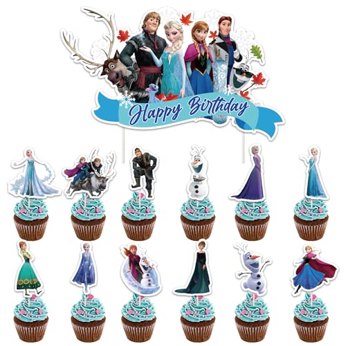 Cupcake Topper Tortendeko, 49 Stück Kuchendekoration Prinzessin Cake Topper Kuchendeckel Muffin Deko für Party-Geburtstagskuchendekoration von JoUbi