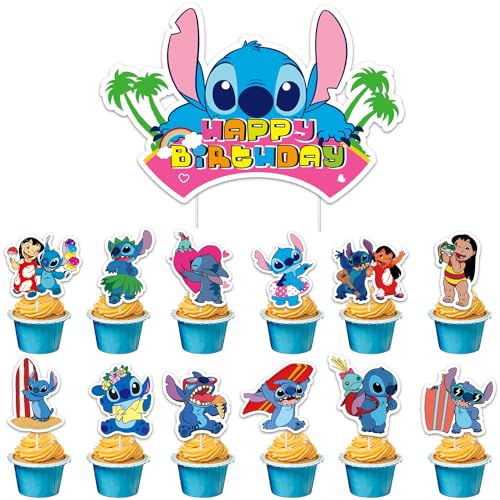 Cupcake Topper, 49 Stück Tortendeko Kinder, Cartoon Toppers Decoration, Kuchendekoration Kuchendeckel Muffin Deko für Party-Geburtstagskuchendekoration von JoUbi