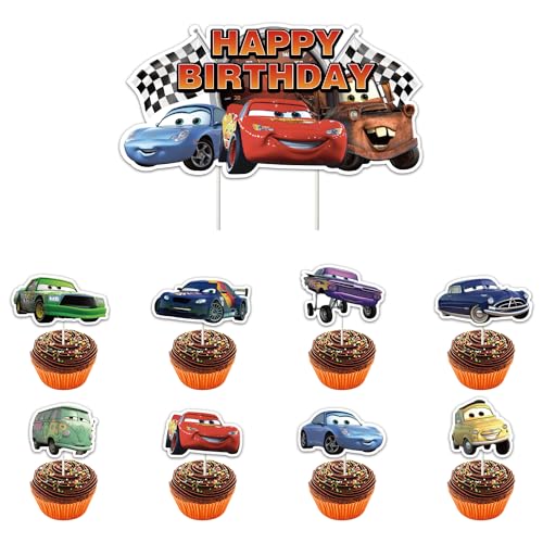 Tortendeko Auto, 49 Stück Car Kuchen Dekorieren, Cake Topper Auto Cupcake Topper Deko Kuchendeckel Geburtstagskuchenaufsätze, Torten Deko für Jungs, Tortendeko Kindergeburtstag von JoUbi