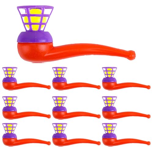 Joberio Floating Ball Toy Air Blow - 10X Classic Childhood Toys | Funny Balls Balancing Game | Blow Pipe Balls Game Toys | Stress Reliever Balance Blowing Toys | Floating Ball Toy Air Blow for Home von Joberio