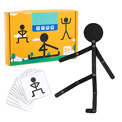 Joberio Holz-Roboter-Spielzeug - Einstellbare Aktivitätsroboter aus Holz | 24 Karten und 48 Action-Vorschulerziehung Montessori-Geschenke für Jungen und Mädchen im von 3–8 Jahren von Joberio