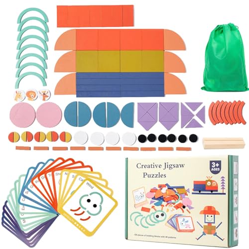 Joberio Passende Puzzles für Kleinkinder, passendes Puzzle-Spielzeug - 100 Stück Holzform-Puzzle | Intelligenzentwicklung bei Vorschulkindern, attraktives Lernspielzeug für die Farberkennung der von Joberio