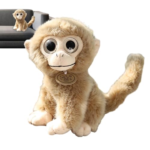 Joberio Realistischer AFFE, Stoffaffe, Big Eyes Realistischer Plüschaffe Stuffy, Weiches Kissen, dekoratives Affen-Plüschtier für Kinder und Erwachsene, Wohnzimmer-Schlafzimmer-Dekoration von Joberio