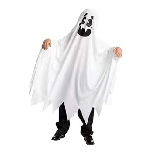 Joberio Weißes Geisterkostüm, Geisterumhang-Kostüm - Cosplay Ghost Smile Kostüm,Weißer Gothic-Umhang, weiches Unisex-Kostüm für Rollenspiele, Partys von Joberio