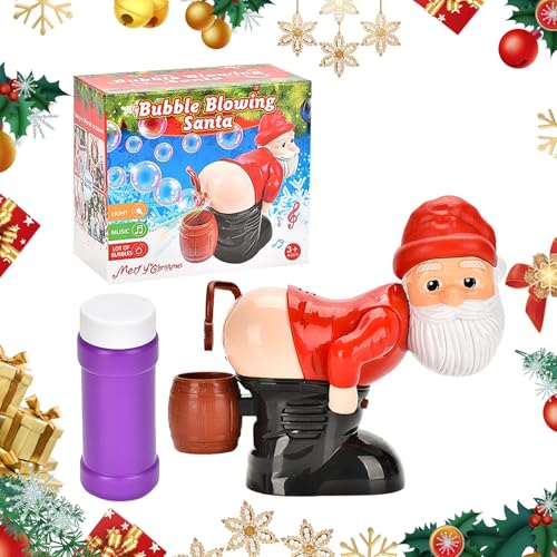 Seifenblasenpistole Automatische,Seifenblasenmaschine Kinder mit Licht,Blasenspielzeug mit 60ML Seifenblasenlösung,Santa Blasenspielzeug Geschenk Musik,Bubble Machine Gun für Weihnacht,Kid Toys Gift von Jodsen