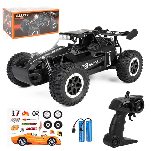 Joellfuner ferngesteuertes Auto, 2.4GHz 1:16 Offroad Monster RC Truck, 2WD 20KM/H RC Buggy mit LED-Licht, wasserdichte ferngesteuert Offroad Spielzeugauto für Kinder Geschenk ab 3 Jahre(schwarz) von Joellfuner