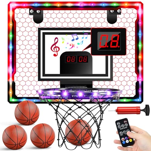 Joellfuner Basketballkorb Indoor Kinder, Mini Basketballkorb mit 3 Modi, Elektronischer Anzeigetafel, Fernbedienungen, Indoor Basketball Reifen mit 4 Bällen, Basketball Geschenk Junge 3-12 Jahre Joellfuner Basketballkorb Indoor Kinder, Mini Basketballkorb mit 3 Modi, Elektronischer Anzeigetafel, Fernbedienungen, Indoor Basketball Reifen mit 4 Bällen, Basketball Geschenk Junge 3-12 Jahre von Joellfuner