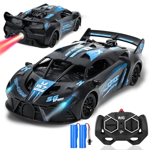 Joellfuner Ferngesteuertes Rennauto Kinder, 2.4G RC Auto Spielzeug mit Fernbedienung, 1:18 Ferngesteuertes Auto mit Sprühfunktion und LED-Licht, Geschenke für 3+ Kinder Jungen Mädchen Spielzeug (Blau) Joellfuner Ferngesteuertes Rennauto Kinder, 2.4G RC Auto Spielzeug mit Fernbedienung, 1:18 Ferngesteuertes Auto mit Sprühfunktion und LED-Licht, Geschenke für 3+ Kinder Jungen Mädchen Spielzeug (Blau) von Joellfuner