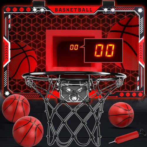Joellfuner Mini Basketballkorb Indoor, LED Basketballkorb Kinder mit Elektronische Anzeigetafel, 3 Balls, Anzeigetafel Basketball Geschenk Indoor Kinder Jungen Mädchen 6 7 8 9 10 11 12 Joellfuner Mini Basketballkorb Indoor, LED Basketballkorb Kinder mit Elektronische Anzeigetafel, 3 Balls, Anzeigetafel Basketball Geschenk Indoor Kinder Jungen Mädchen 6 7 8 9 10 11 12 von Joellfuner
