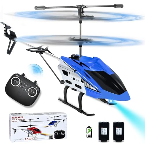 Joellfuner Helikopter ferngesteuert, RC Hubschrauber, 2.4G Hubschrauber Ferngesteuert mit LED-Licht, RC Heli mit Schwebefunktion, Indoor Spielzeug Geschenk für Jungen Mädchen Erwachsene (Blau) von Joellfuner