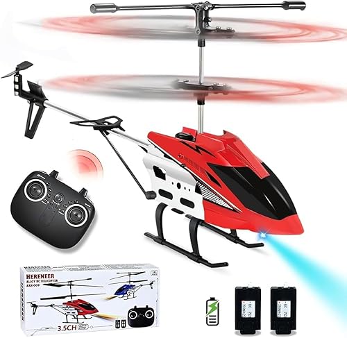 Joellfuner RC Hubschrauber, Ferngesteuerter Helikopter mit LED, Schwebefunktion, Rot von Joellfuner