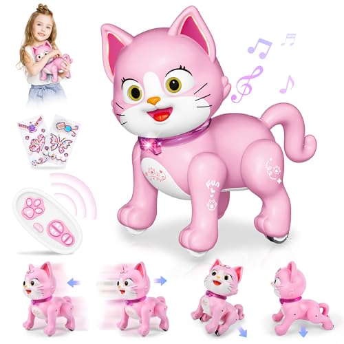 Joellfuner Roboter Katze, Ferngesteuerter Roboter für Kinder, Intelligenter Interaktiver Spielzeug Roboter, Kreative Haustier Geschenke für Jungen und Mädchen 3-12 Jahren (Katze) von Joellfuner