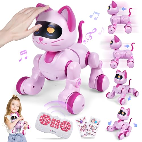 Joellfuner Roboter Katze, Ferngesteuerter Roboter für Kinder, Programmierbarer Intelligenter Interaktiver Spielzeug Roboter, Kreative Haustier Geschenke für Jungen und Mädchen 3-12 Jahren von Joellfuner