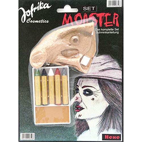 Jofrika Hexen Make-Up Set (Warzen-Nase & Schminke) von Jofrika