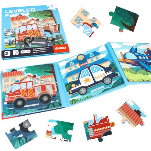 Magnetische Puzzle, Magnetspiel Puzzle, Magnet Puzzle ab 3 4 5 Jahre, 12-16-20 Magnetpuzzle Stück Fahrzeug Kinderpuzzle für Kinder im Autofahrt Flugzeug Kindergeburtstag Geschenke von Jognee