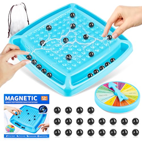 Schachbrett Magnetisch,Magnetisches Schachspiel,Tragbares Magnet Steinbrett,Magnetic Chess Game,Magnetisches Stein Brettspiel,Magnetisches Kinderschach Spielzeug,Puzzle Checkers Spiel (1) von Jognee