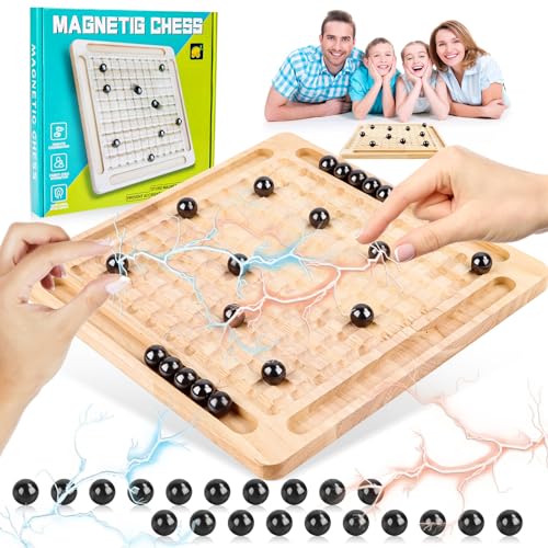 Schachbrett Magnetisch,Magnetisches Schachspiel,Tragbares Magnet Steinbrett,Magnetic Chess Game,Magnetisches Stein Brettspiel,Magnetisches Kinderschach Spielzeug,Puzzle Checkers Spiel (2) von Jognee