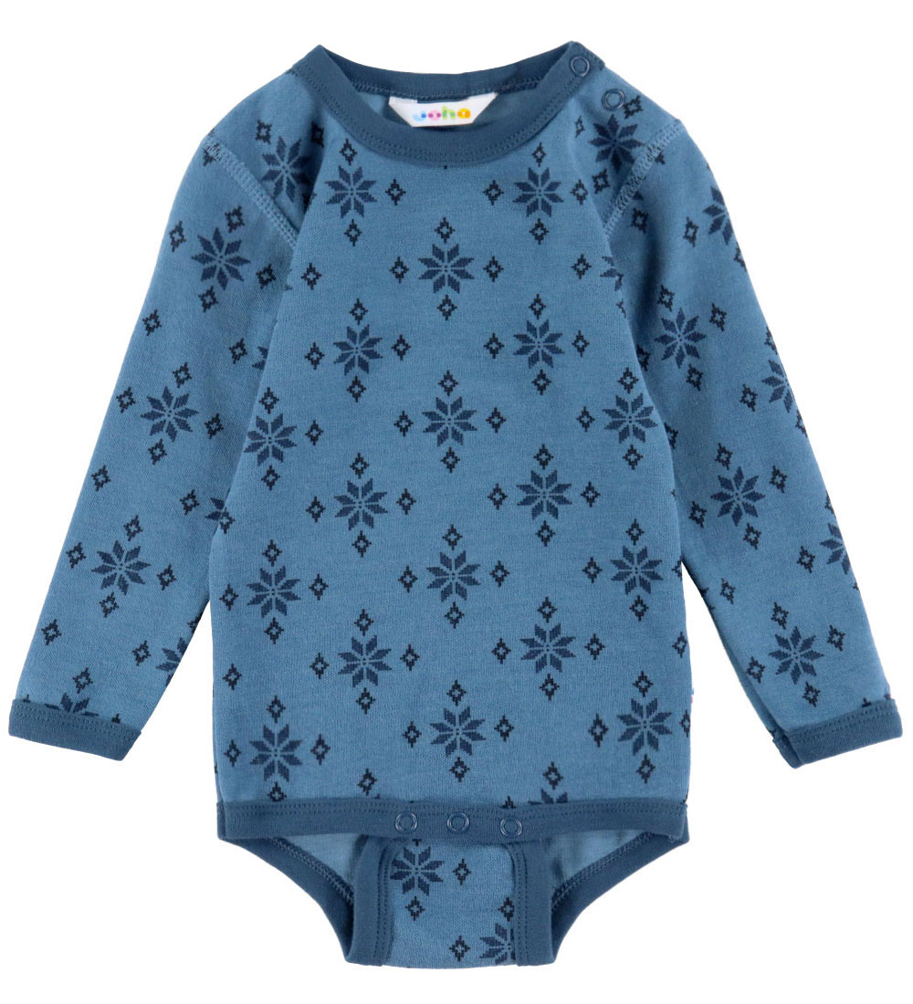 Joha Body l/ä - Wolle/Baumwolle - Blau m. Schneeflocken - Joha - 70 - Body L/Ä Joha Body l/ä - Wolle/Baumwolle - Blau m. Schneeflocken - Joha - 70 - Body L/Ä von Joha