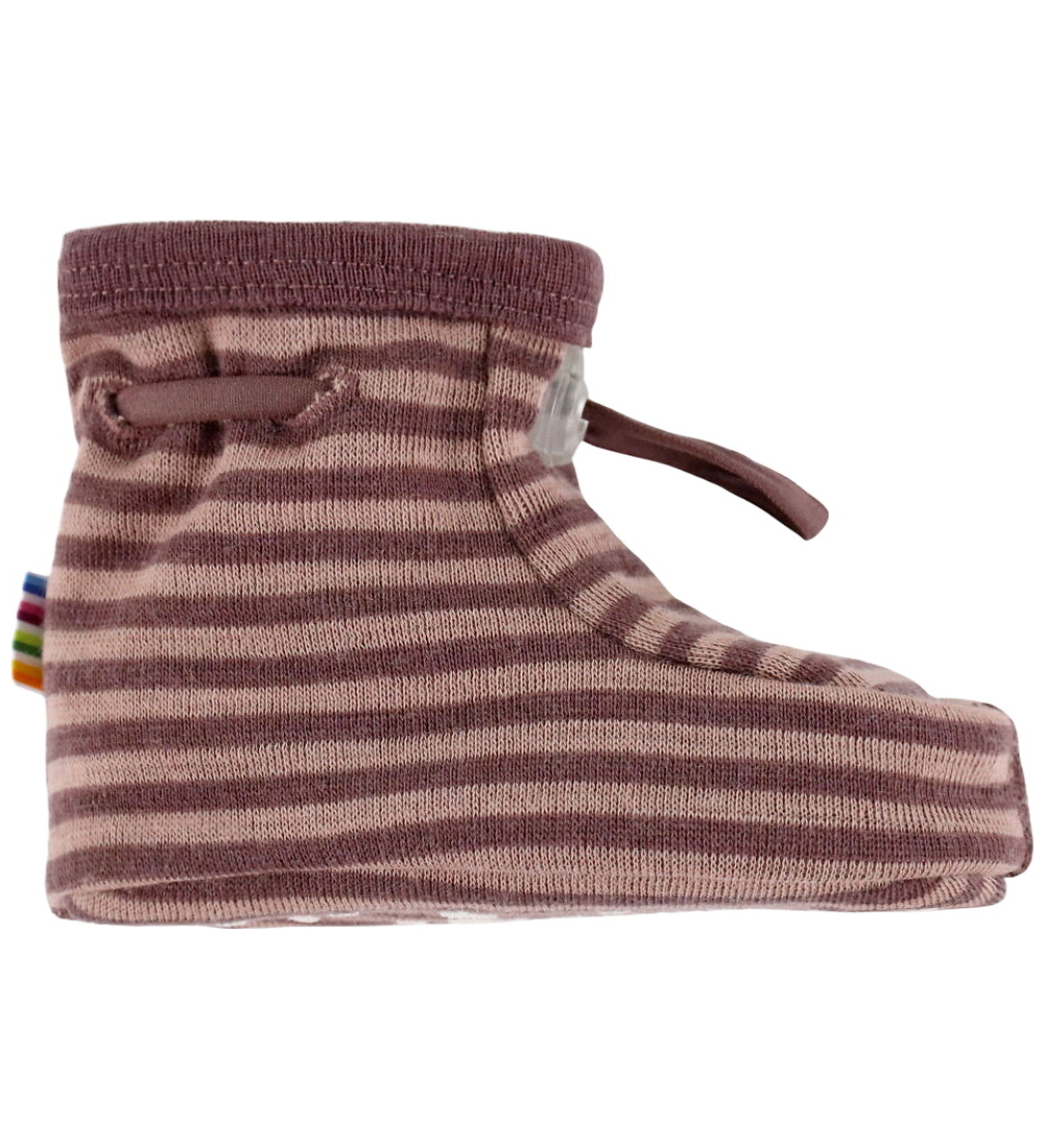 Joha Krabbelschuhe - 2-lagig - Wolle - Rose m. Streifen - Joha - 90 - Krabbelschuhe Joha Krabbelschuhe - 2-lagig - Wolle - Rose m. Streifen - Joha - 90 - Krabbelschuhe von Joha