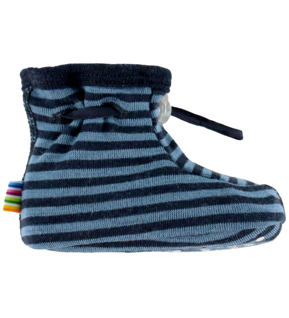 Joha Krabbelschuhe - Wolle - 2-lagig - Blau m. Streifen - Joha - 90 - Krabbelschuhe Joha Krabbelschuhe - Wolle - 2-lagig - Blau m. Streifen - Joha - 90 - Krabbelschuhe von Joha