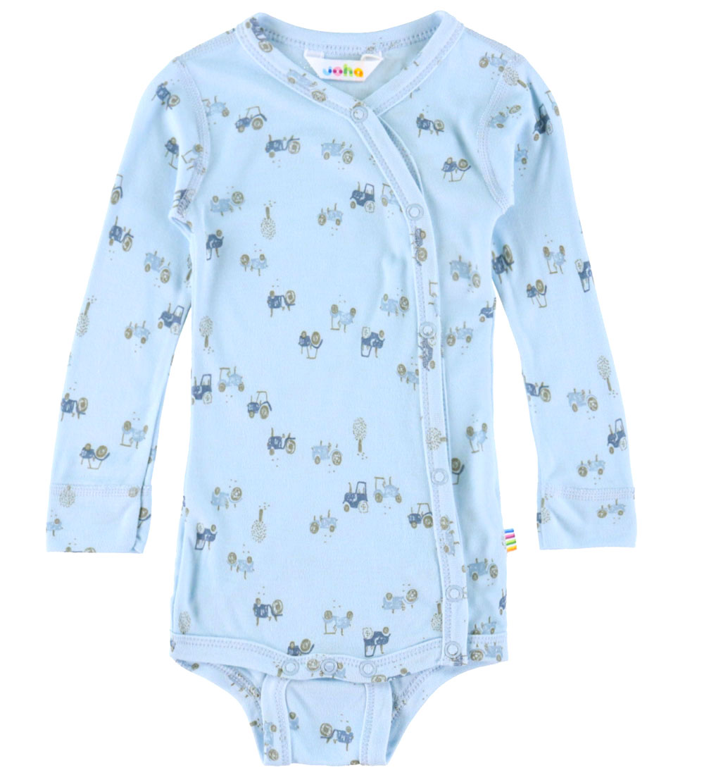 Joha Wickelbody l/ä - Bambus - Hellblau m. Traktoren - Joha - 40 - Body L/Ä Joha Wickelbody l/ä - Bambus - Hellblau m. Traktoren - Joha - 40 - Body L/Ä von Joha