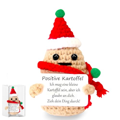 Johiux Weihnachten Geschenk Mini Pocket Hug Positive Kartoffel,Adventskalender Füllung Frauen Kinder,Lustig Geschenk für Freundin,Abschiedsgeschenk Kollegen,Kleiner Potato Glücksbringer Beste Freundin von Johiux