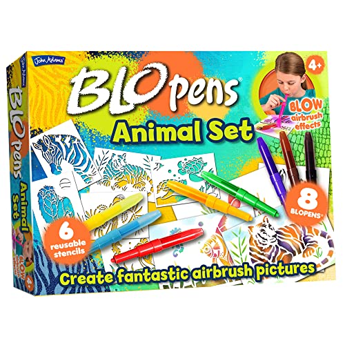 John Adams , BLOPENS Animals Activity Set: Blow Airbrush Effects, Arts & Crafts, Ages 4+ von Blopens